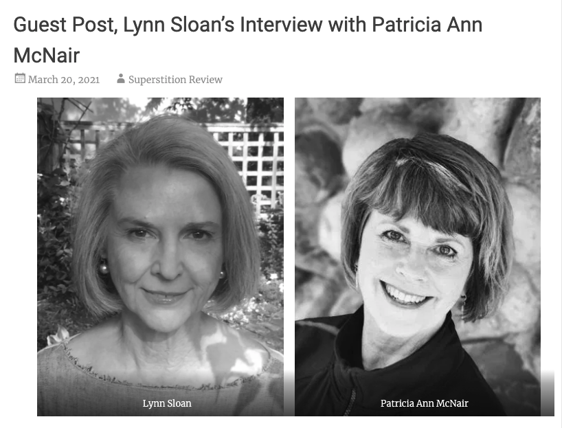 Guest Post Header featuring Lynn Sloan and Patricia Ann McNair